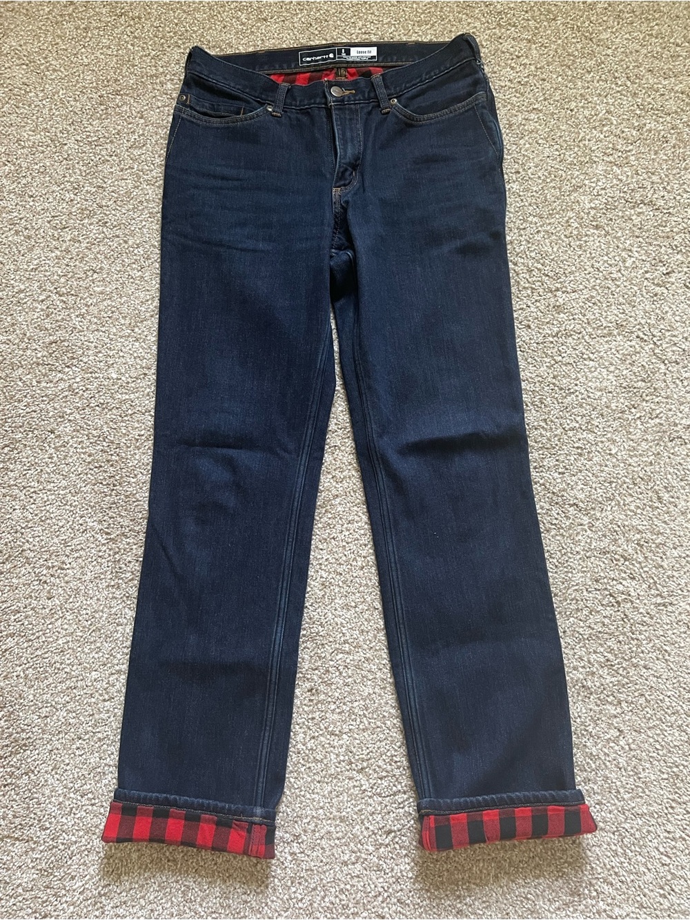 Carhartt Women’s Loose Fit Fleece Lined Jeans 8 Tall
